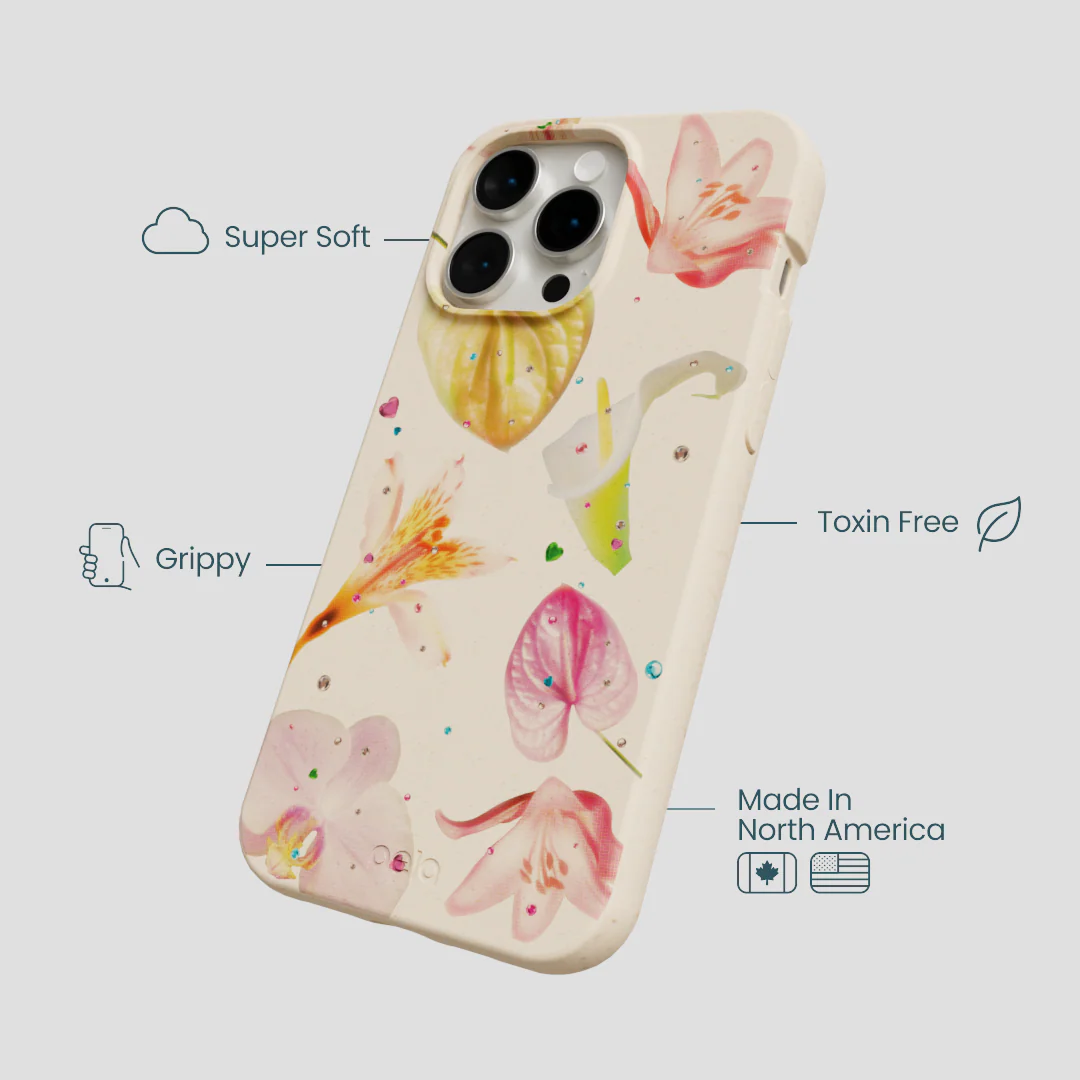 Seashell Rhinestone Bouquet iPhone 14 Pro Max Case - Image 4