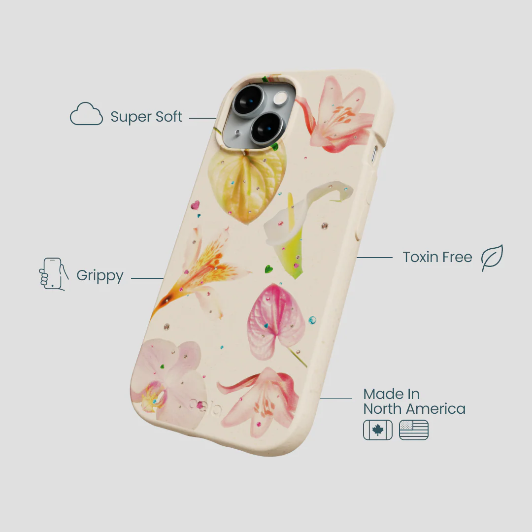 Seashell Rhinestone Bouquet iPhone 15 Case - Image 4