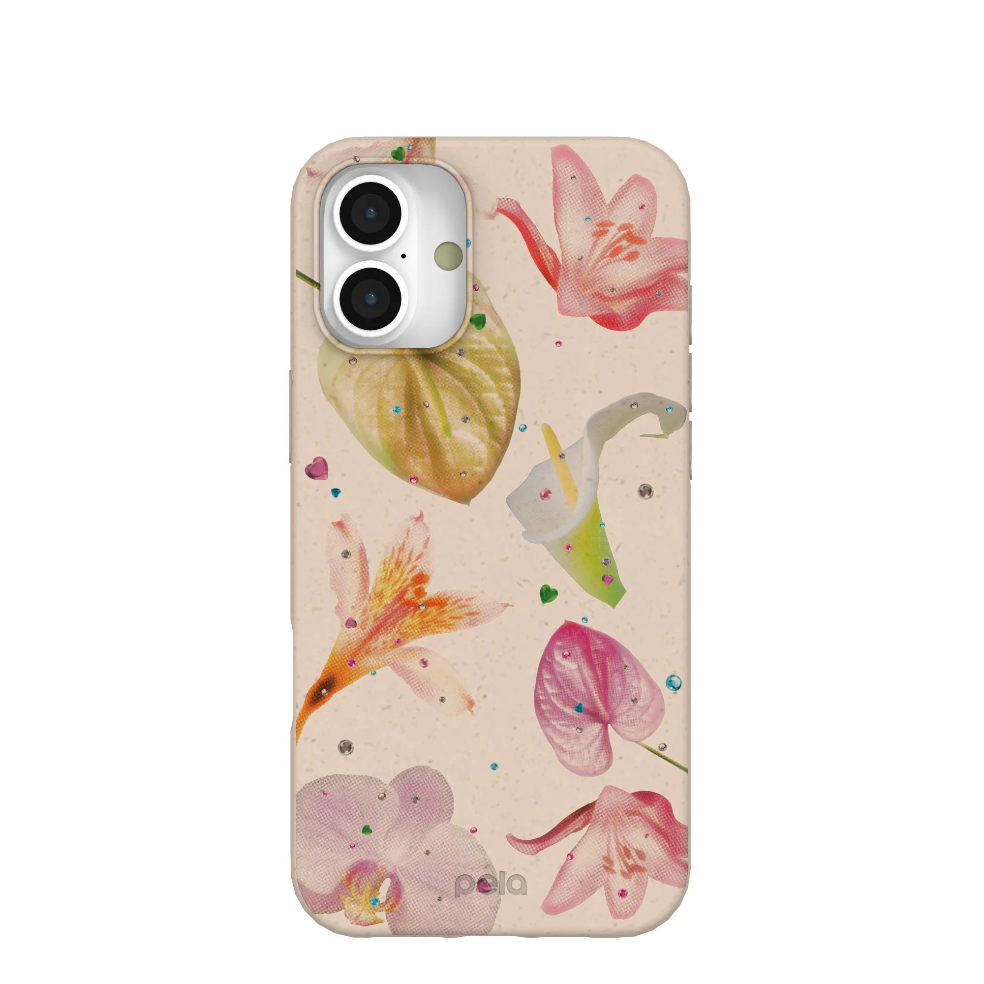 Seashell Rhinestone Bouquet iPhone 16 Plus Case