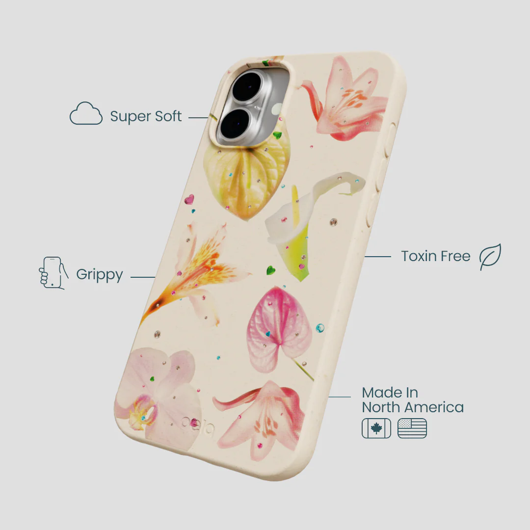 Seashell Rhinestone Bouquet iPhone 16 Plus Case - Image 4