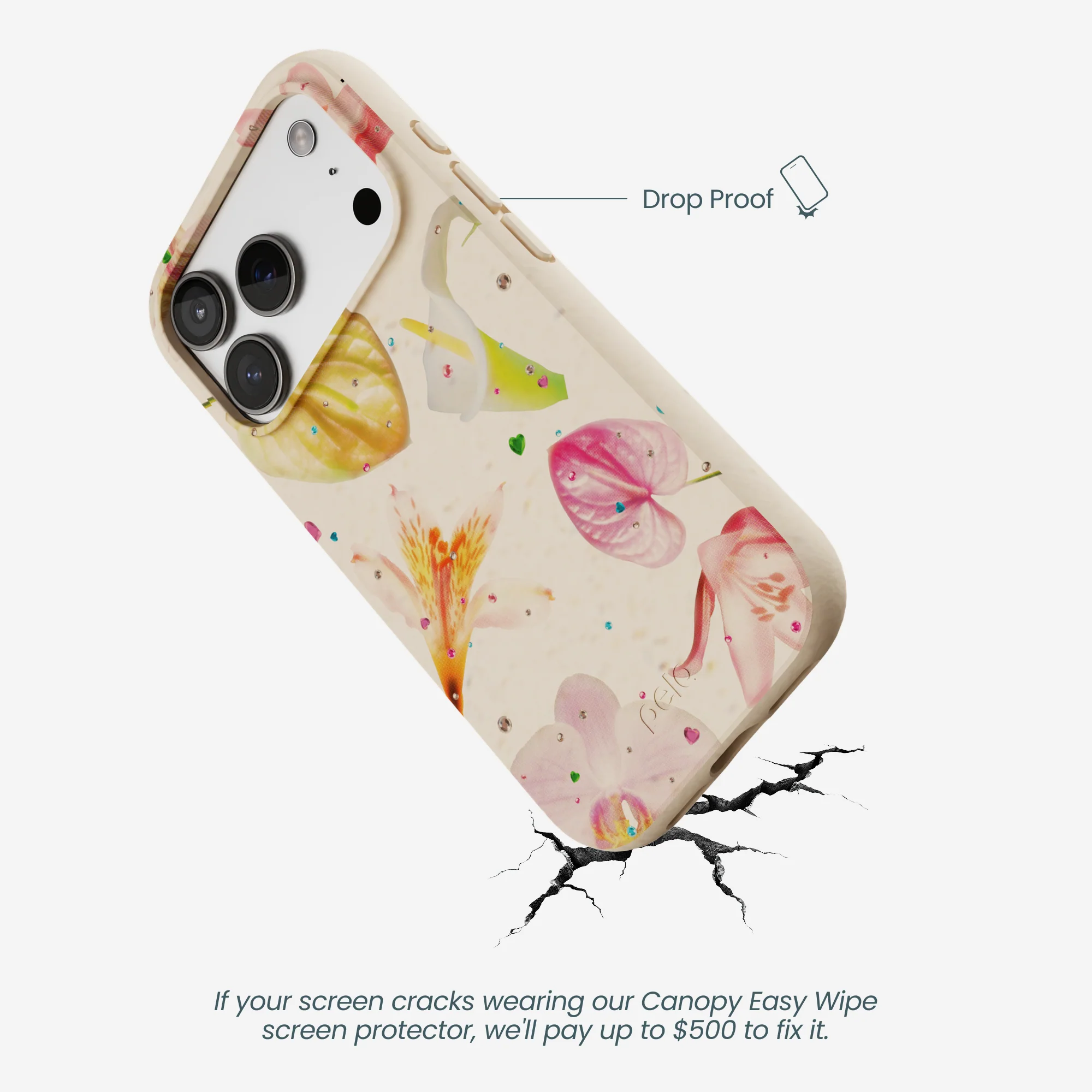 Seashell Rhinestone Bouquet iPhone 17 Pro Case - Image 5
