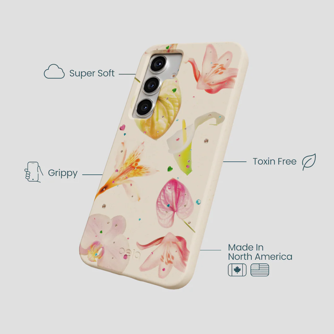 Seashell Rhinestone Bouquet Samsung Galaxy S25 Case - Image 4