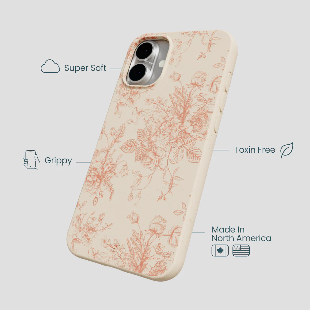 Seashell Rococo Bouquets iPhone 16 Plus Case - Image 4