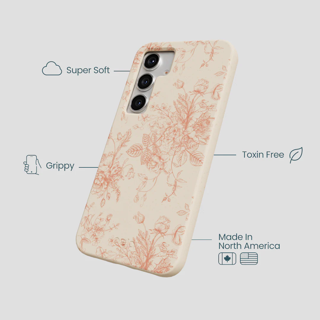 Seashell Rococo Bouquets Samsung Galaxy S25 Case - Image 4