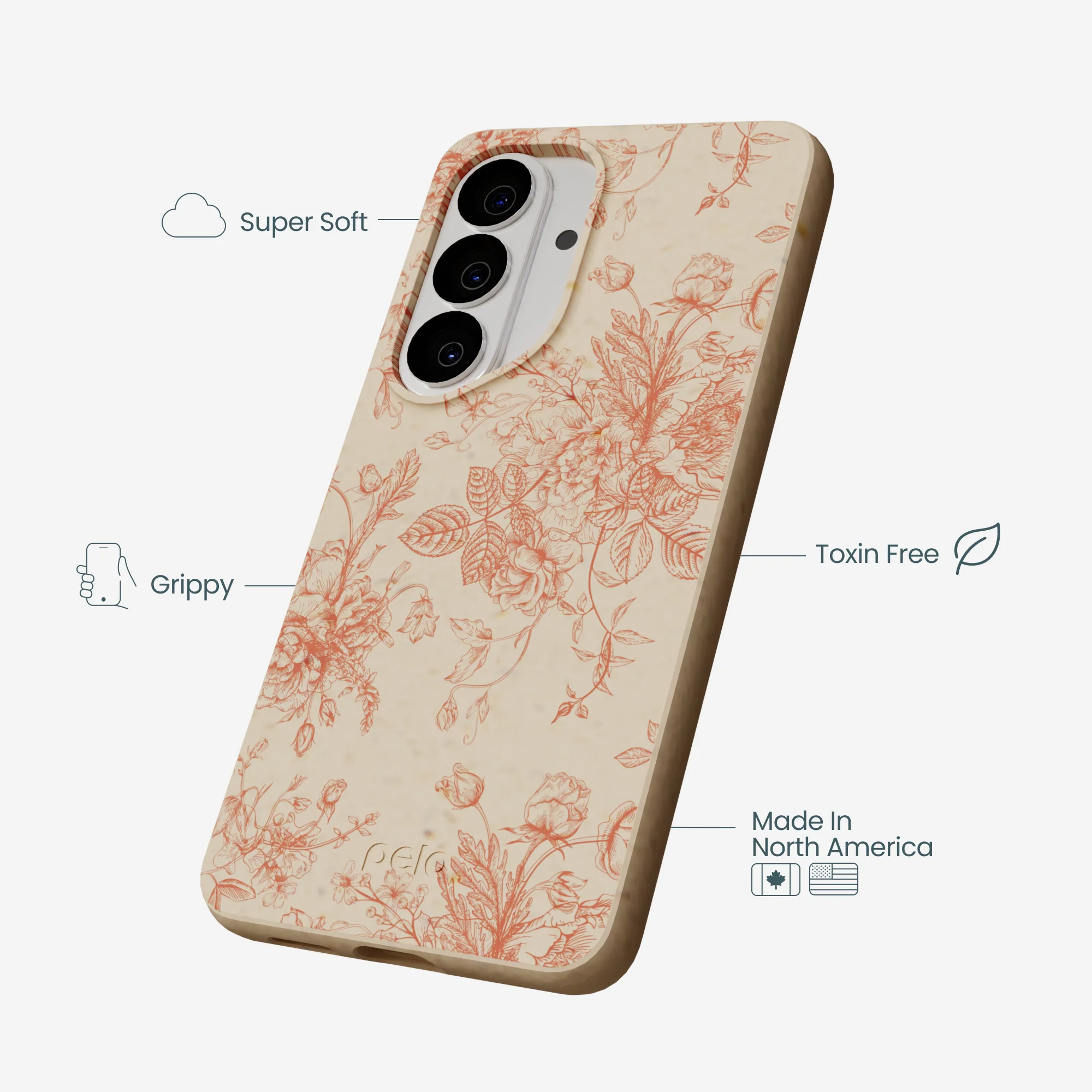 Seashell Rococo Bouquets Samsung Galaxy S26 Case - Image 4