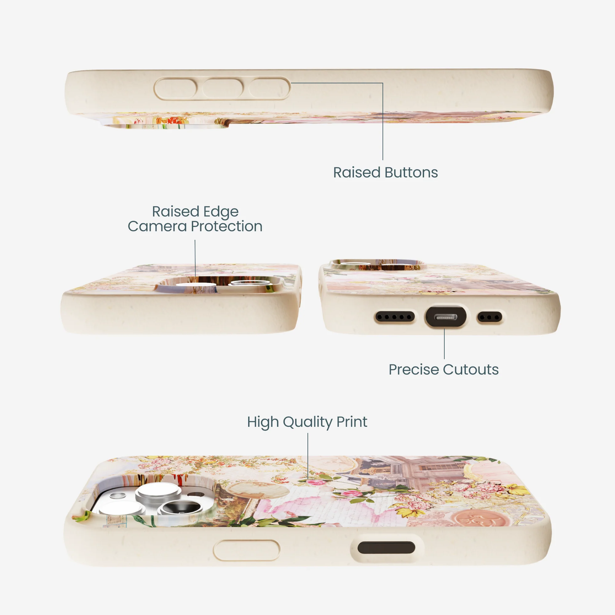 Seashell Rococo Romance iPhone 16 Pro Max Case - Image 3