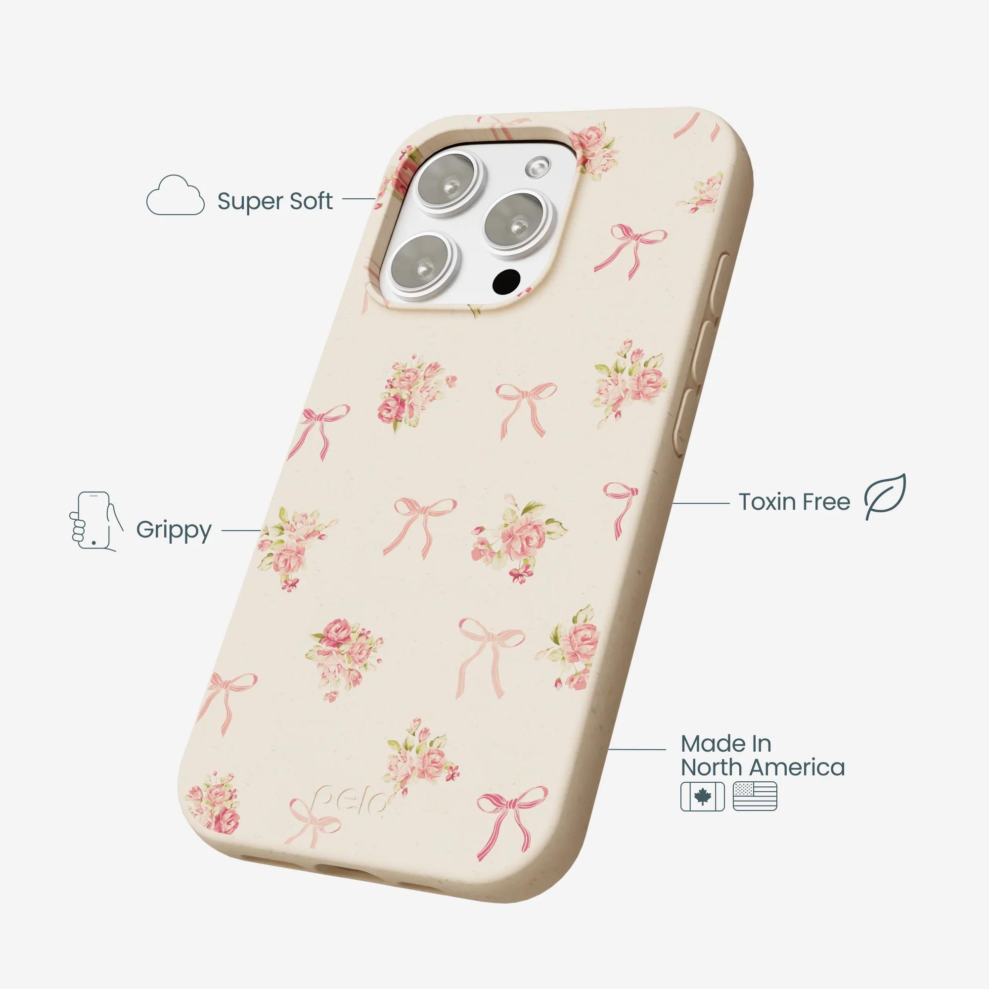 Seashell Roses and Bows iPhone 16 Pro Max Case - Image 4