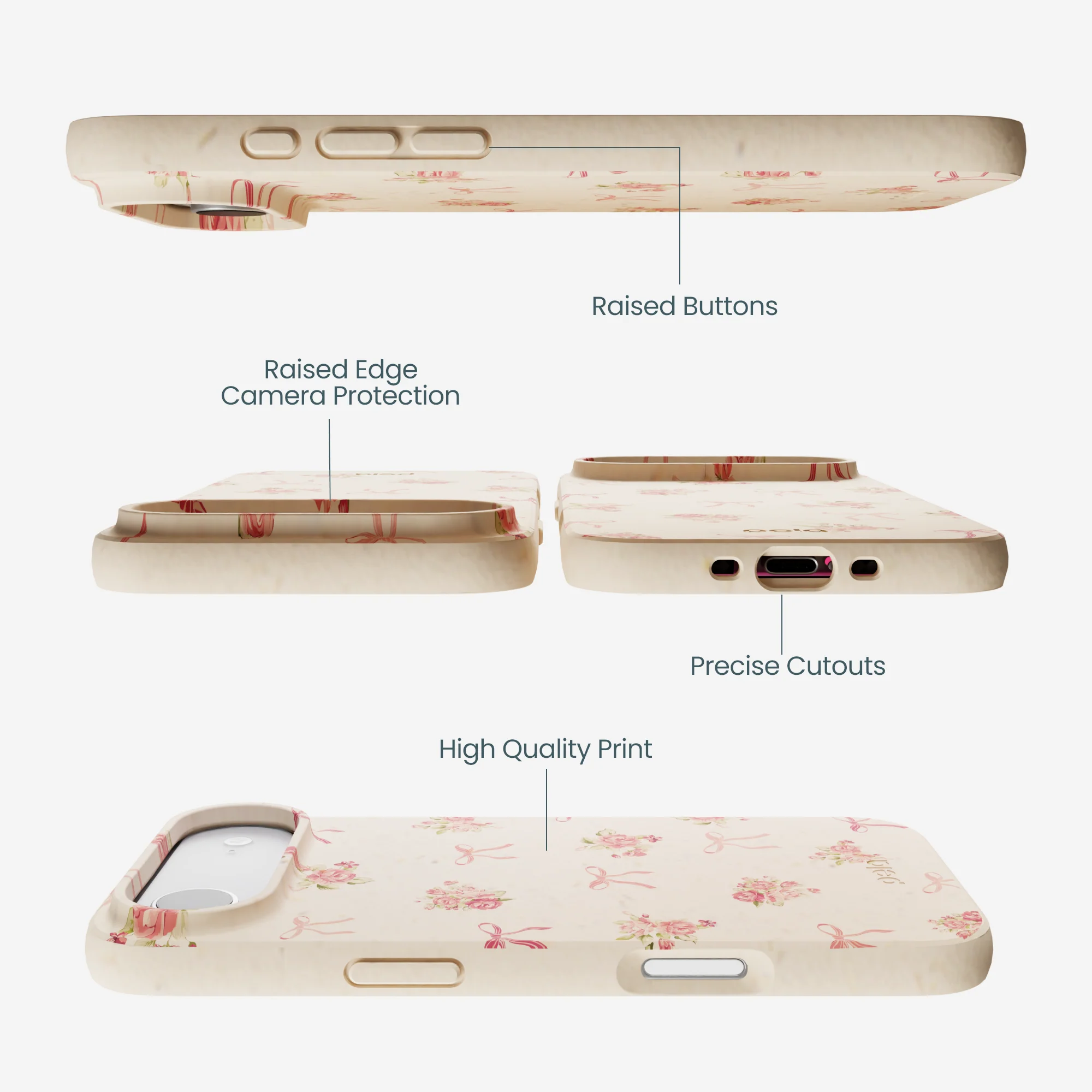 Seashell Roses and Bows iPhone Air Case - Image 3