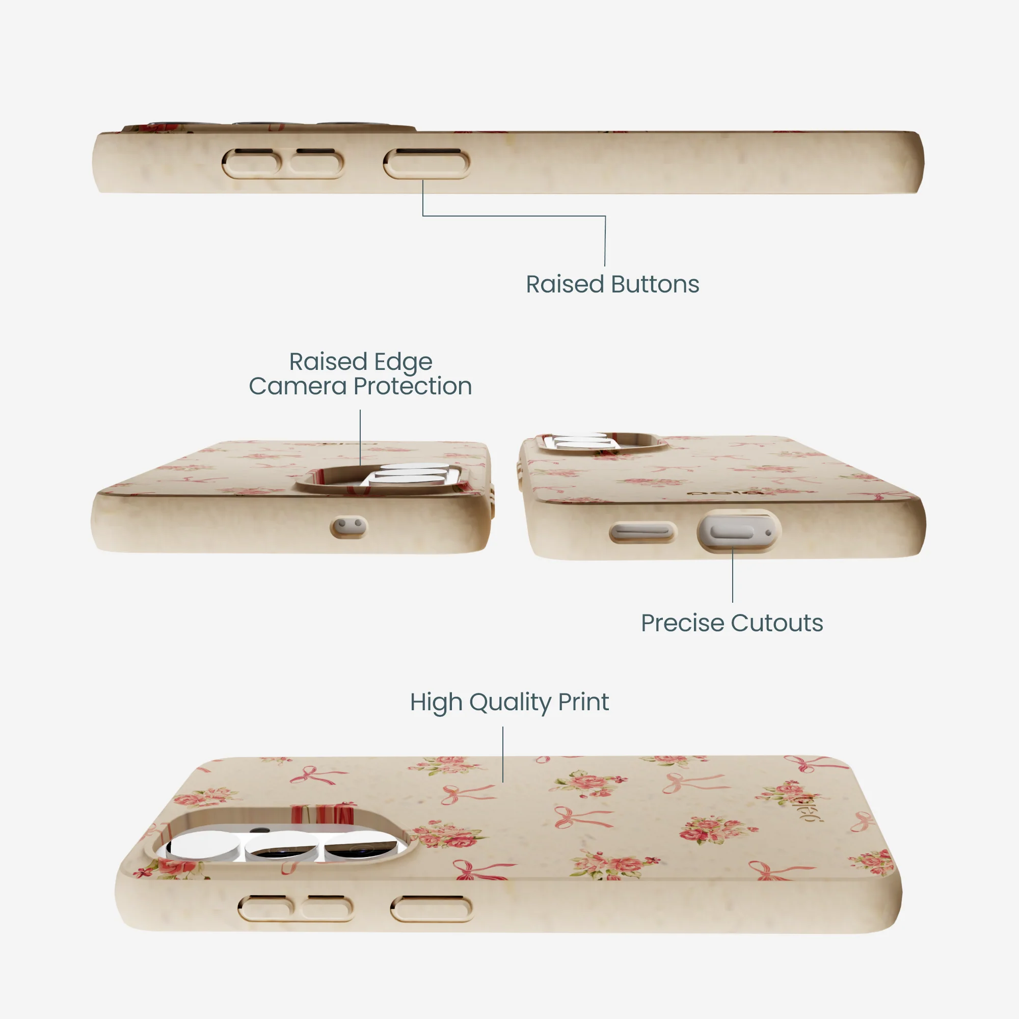 Seashell Roses and Bows Samsung Galaxy S26 Case - Image 3