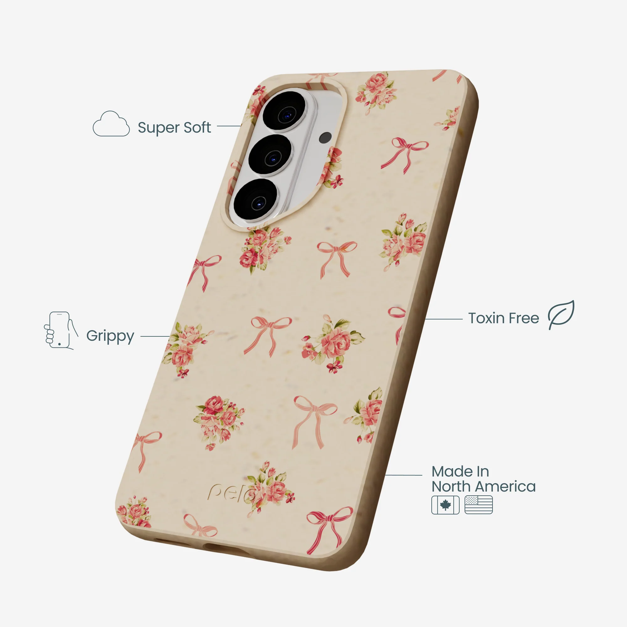 Seashell Roses and Bows Samsung Galaxy S26 Case - Image 4