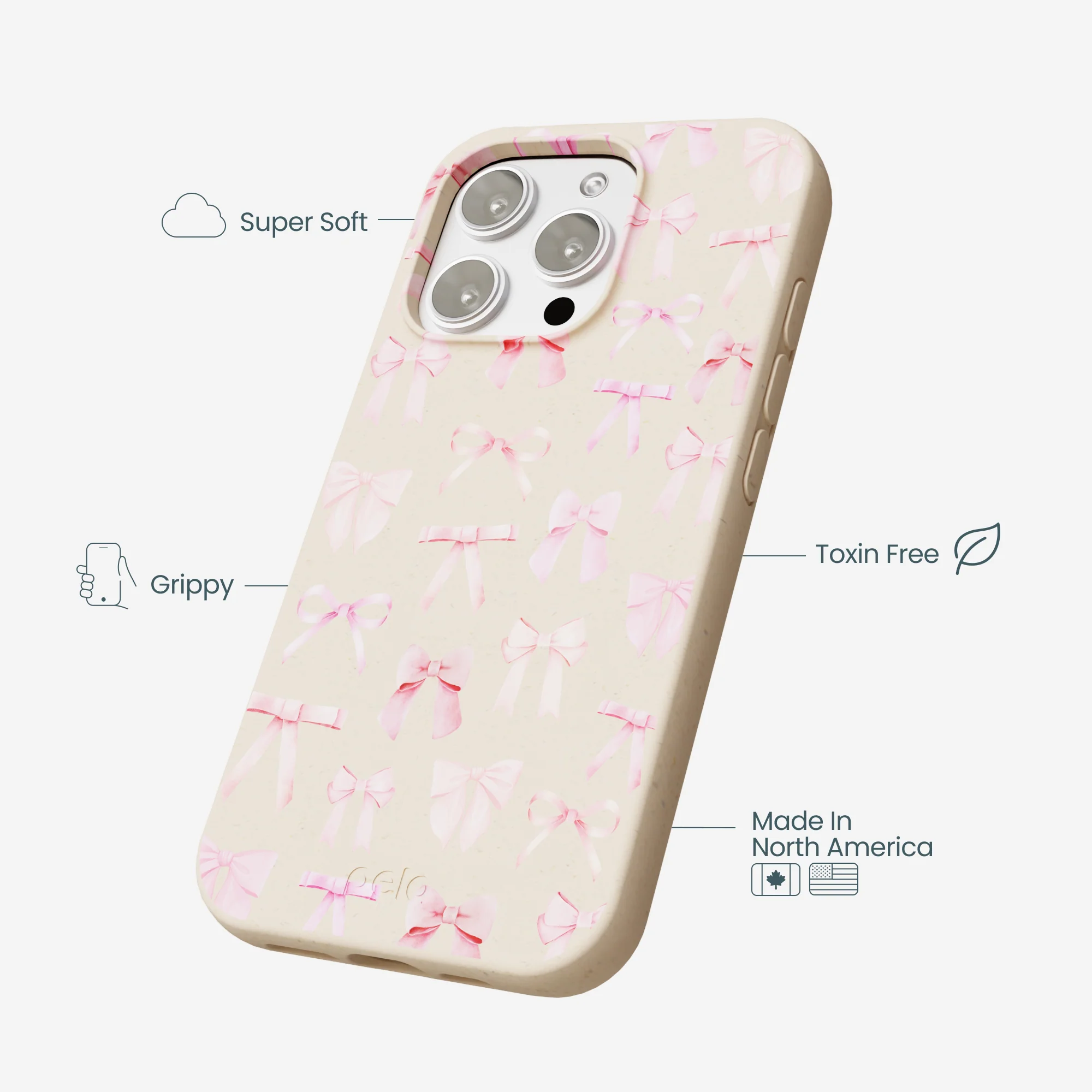 Seashell Rosy Bows iPhone 16 Pro Max Case - Image 4