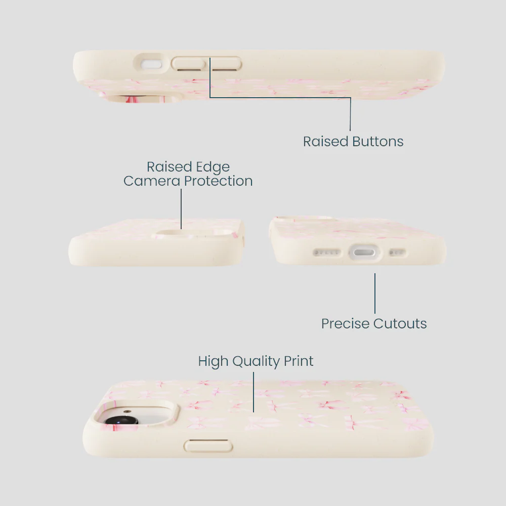 Seashell Rosy Bows iPhone 16e/17e Case - Image 3