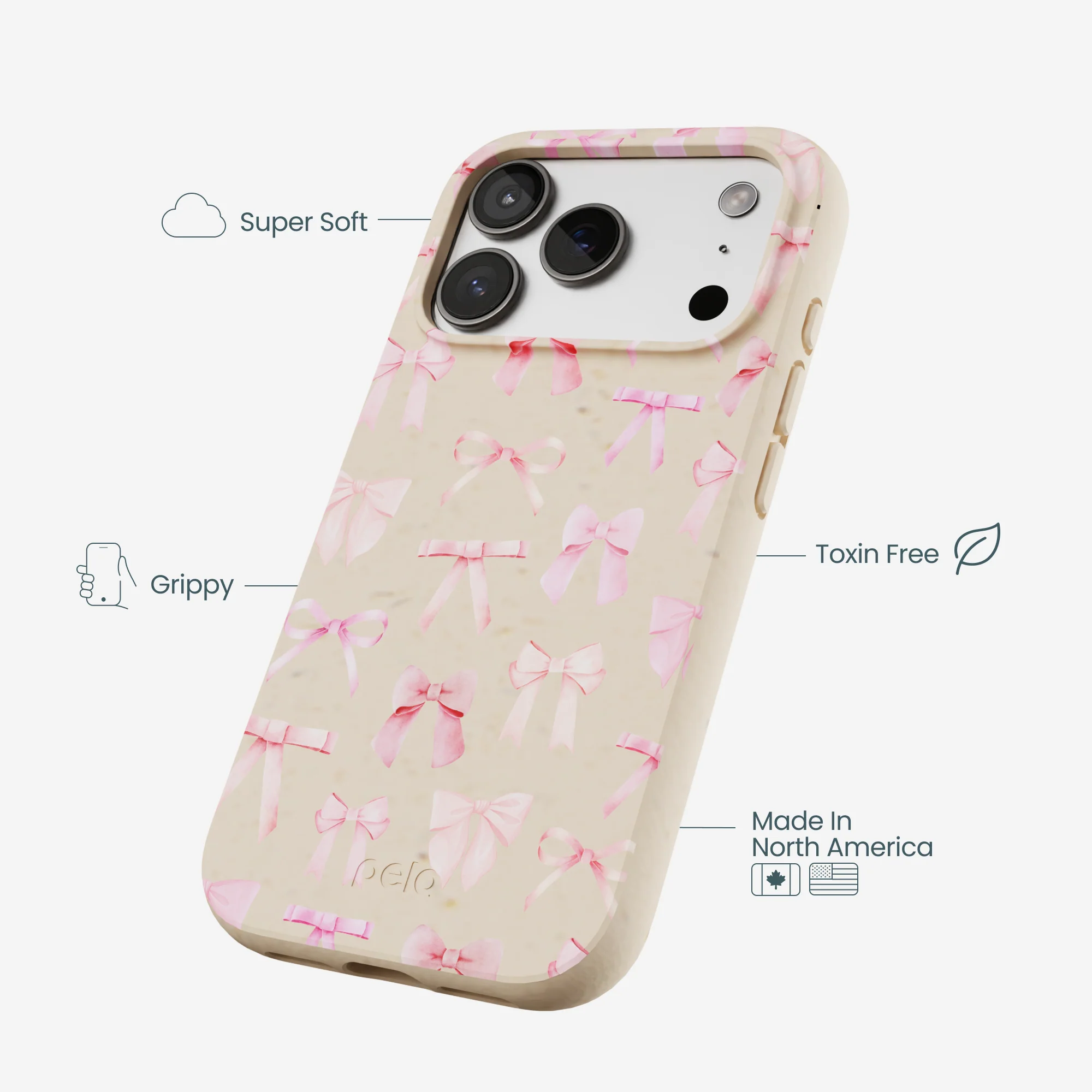 Seashell Rosy Bows iPhone 17 Pro Case - Image 4