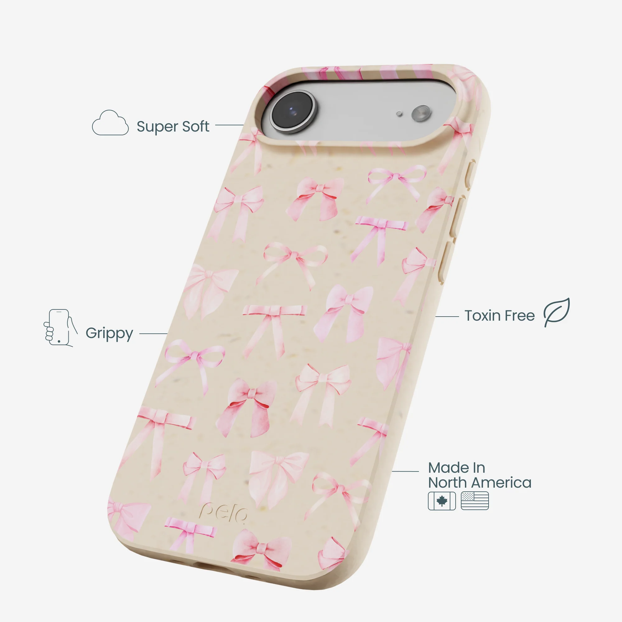 Seashell Rosy Bows iPhone Air Case - Image 4