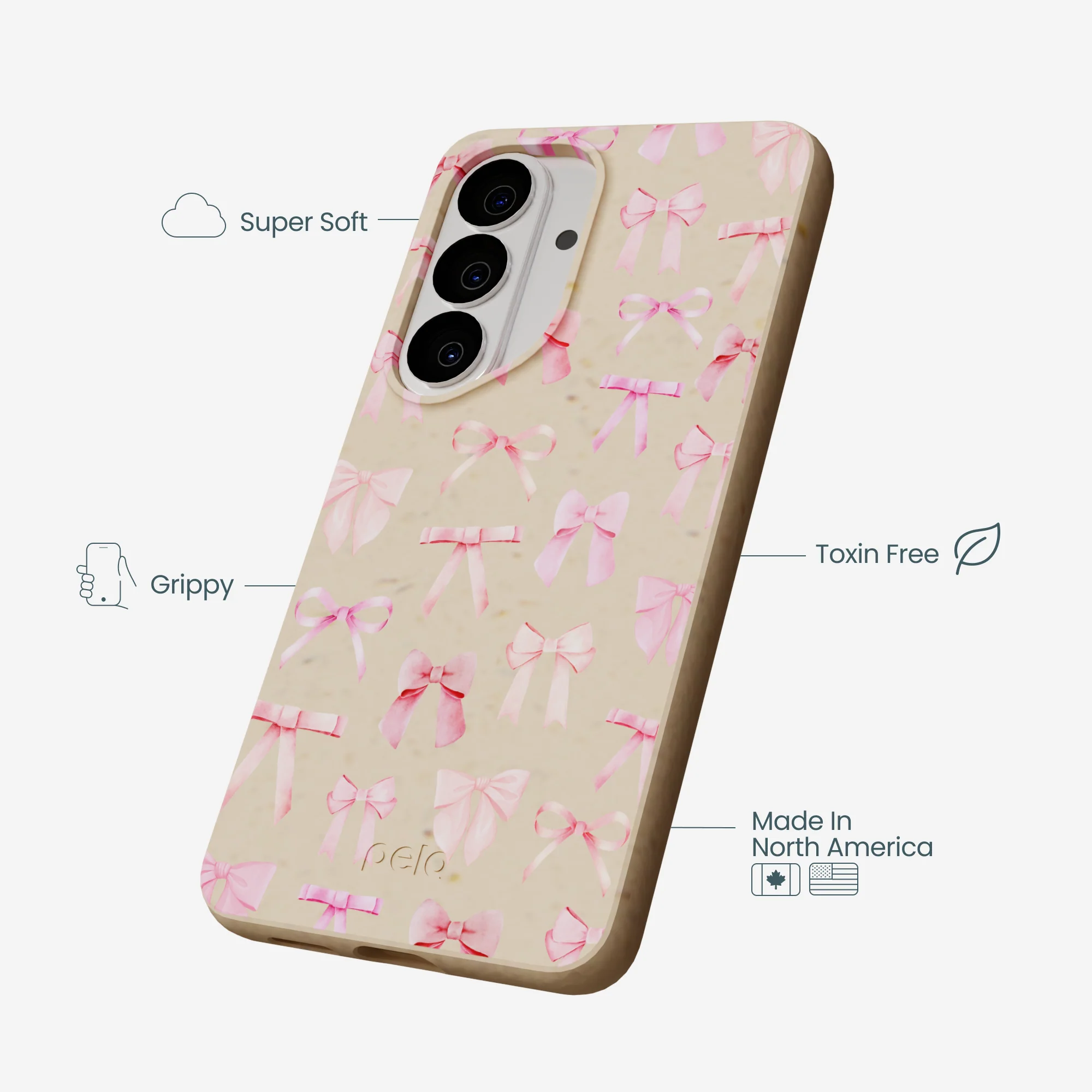 Seashell Rosy Bows Samsung Galaxy S26 Case - Image 4