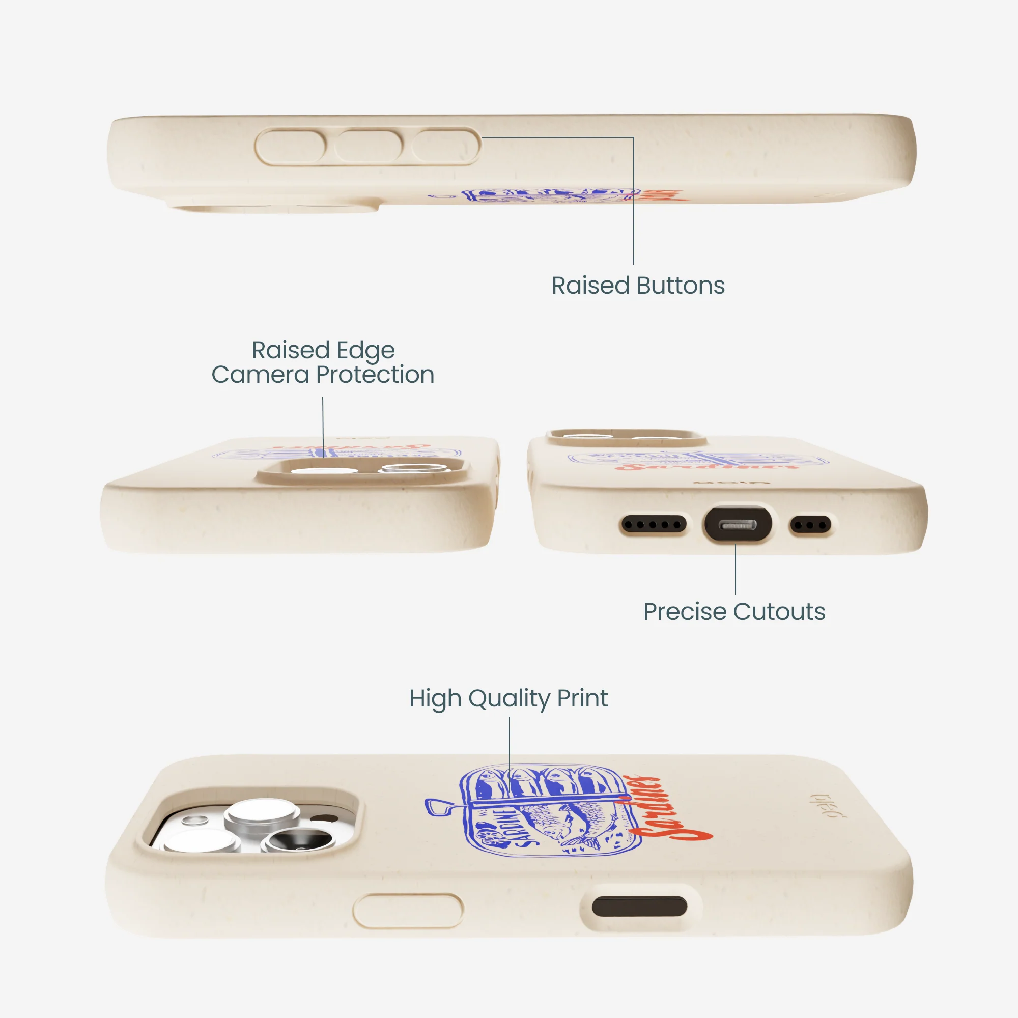 Seashell Sardines iPhone 16 Pro Max Case - Image 3