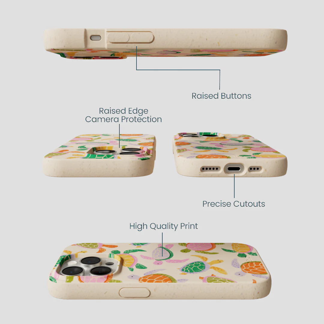 Seashell Sea Turtle Party iPhone 14 Pro Case - Image 3