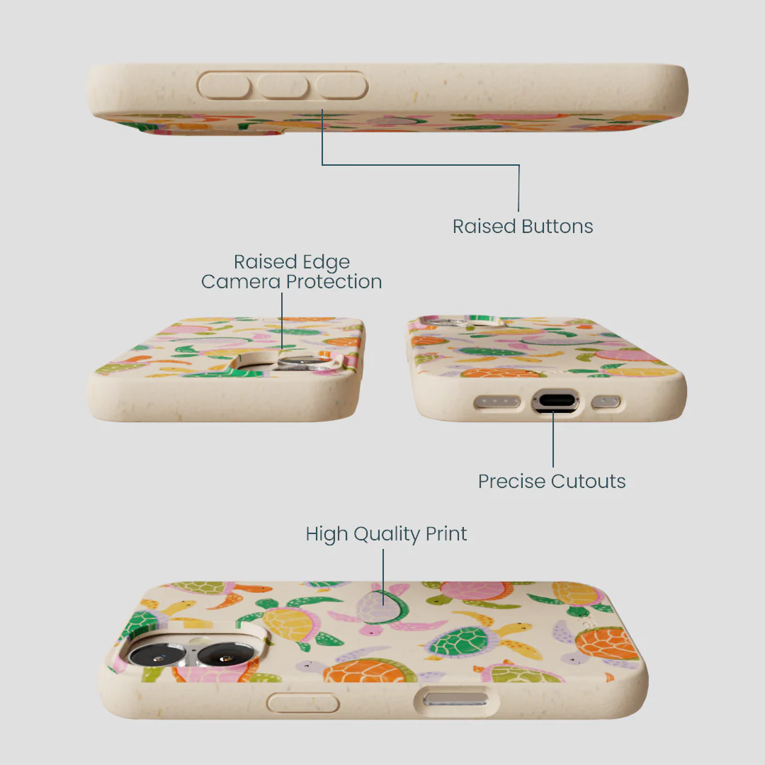 Seashell Sea Turtle Party iPhone 16 Case - Image 3