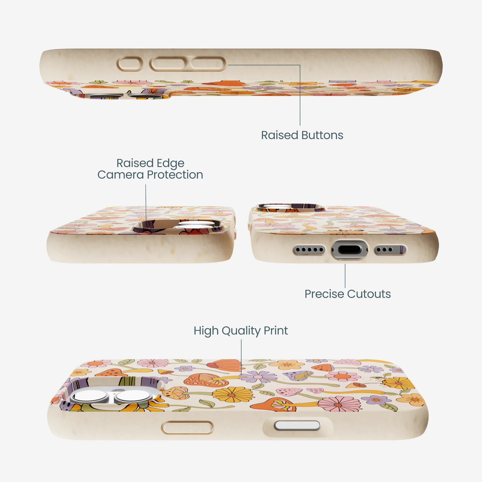 Seashell Shrooms and Blooms iPhone 17 Case - Image 3