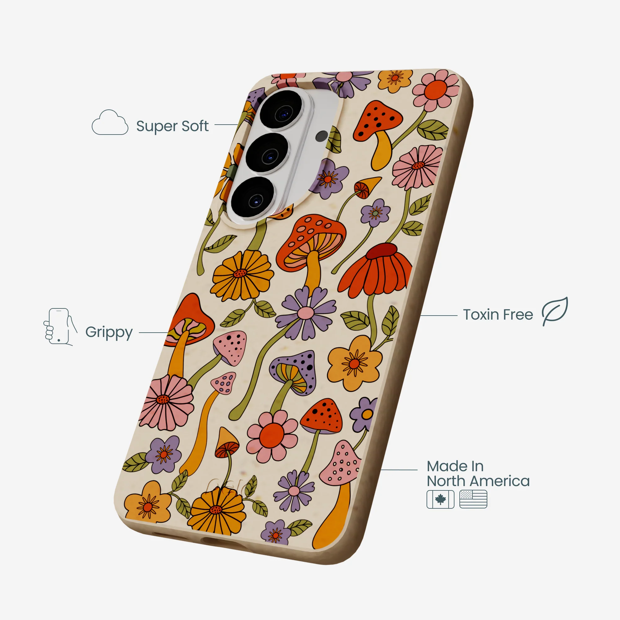Seashell Shrooms and Blooms Samsung Galaxy S26 Case - Image 4