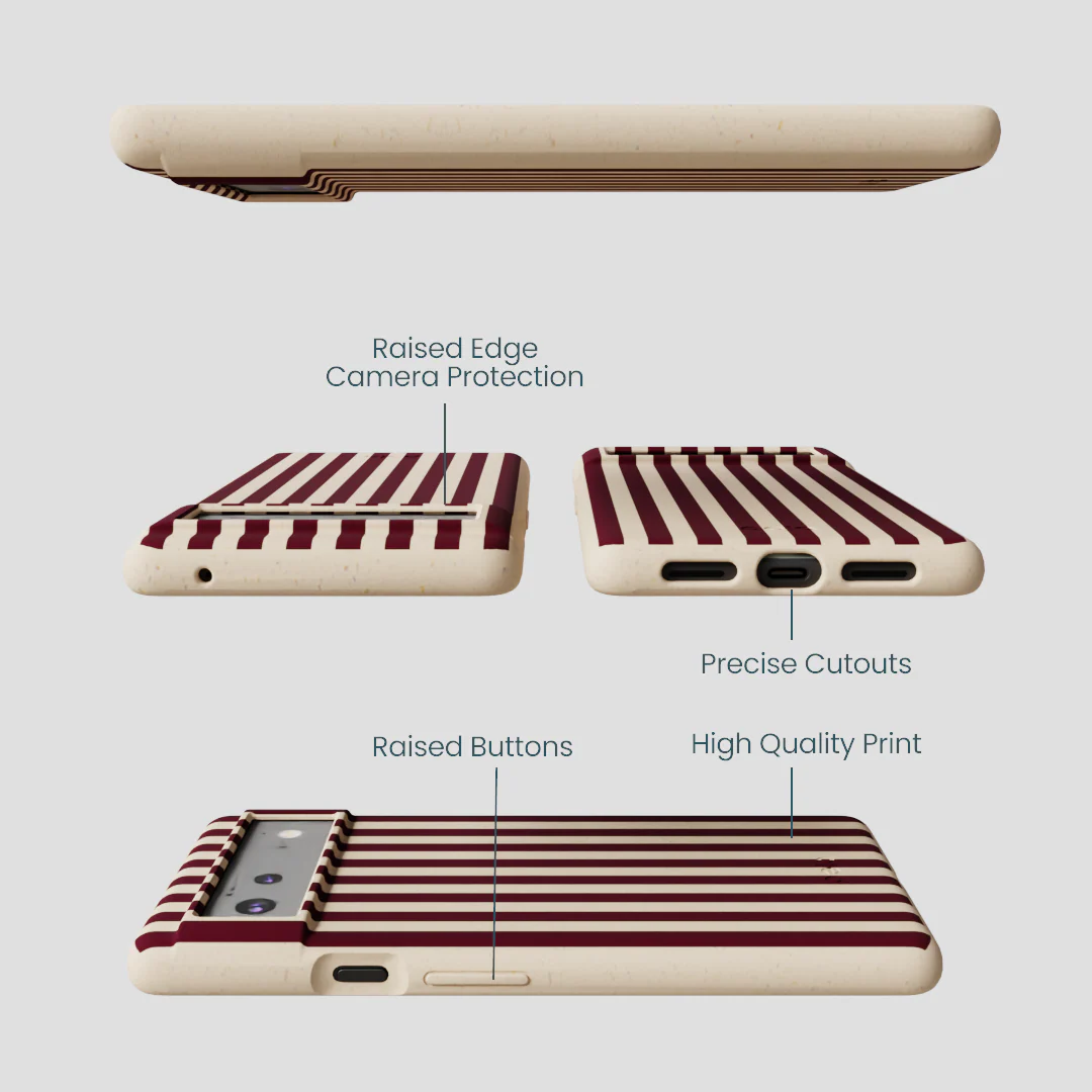 Seashell Small Wine Stripes Google Pixel 6 Case - Image 2