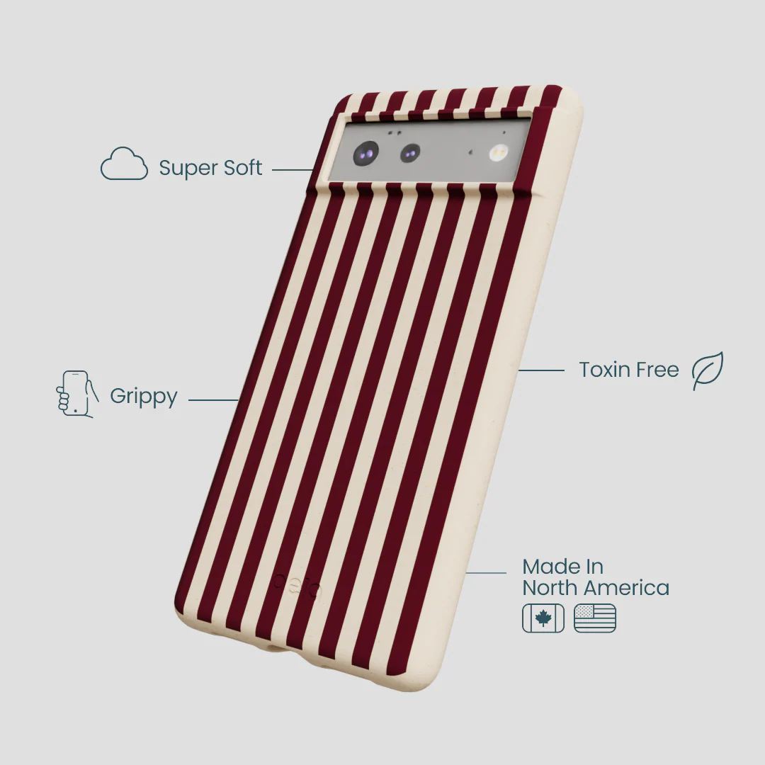 Seashell Small Wine Stripes Google Pixel 6 Case - Image 3