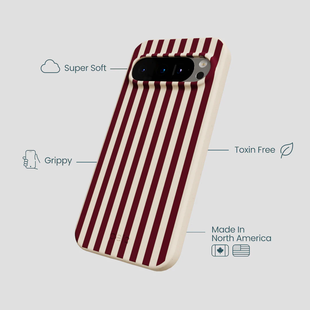 Seashell Small Wine Stripes Google Pixel 9/9 Pro Case - Image 3