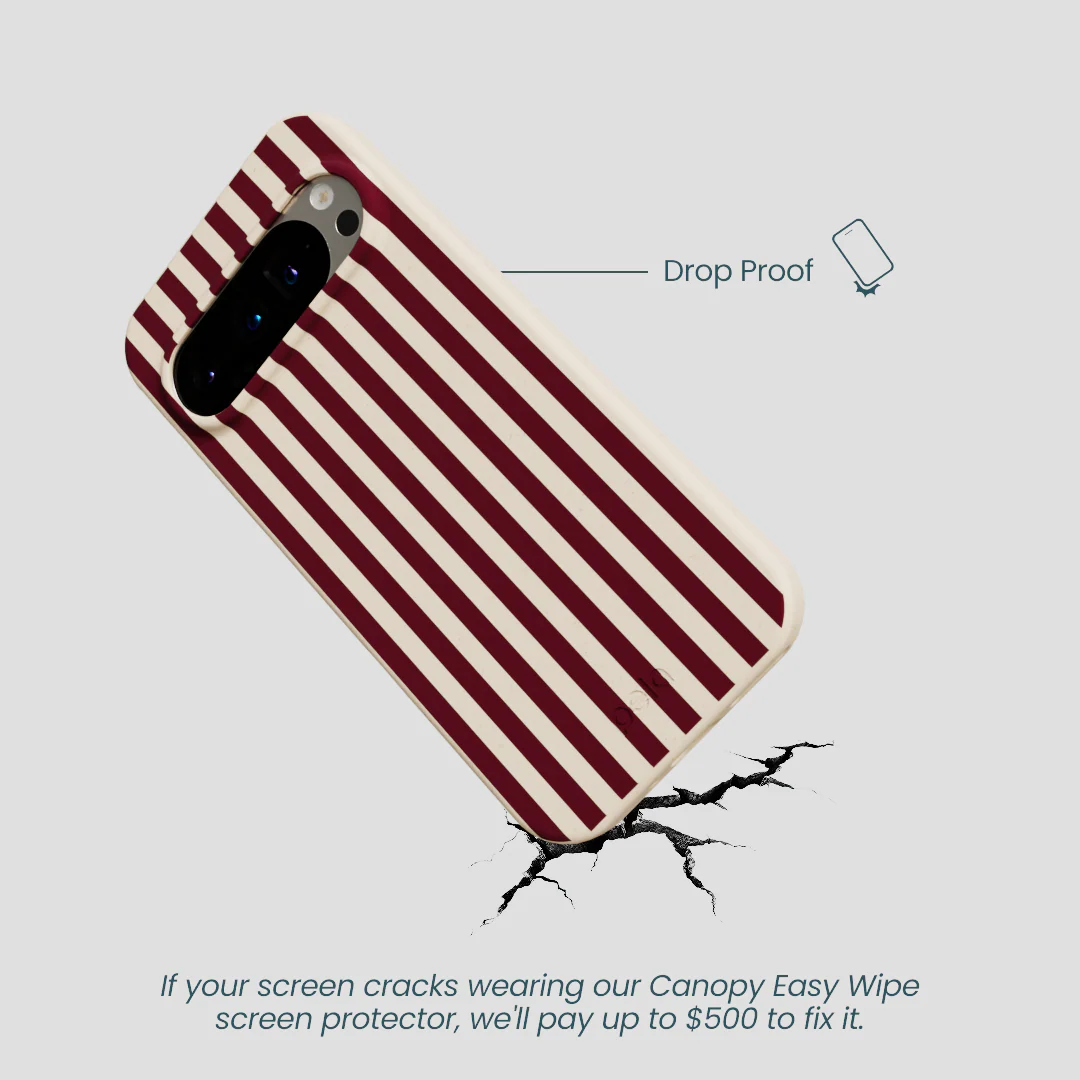 Seashell Small Wine Stripes Google Pixel 9/9 Pro Case - Image 4