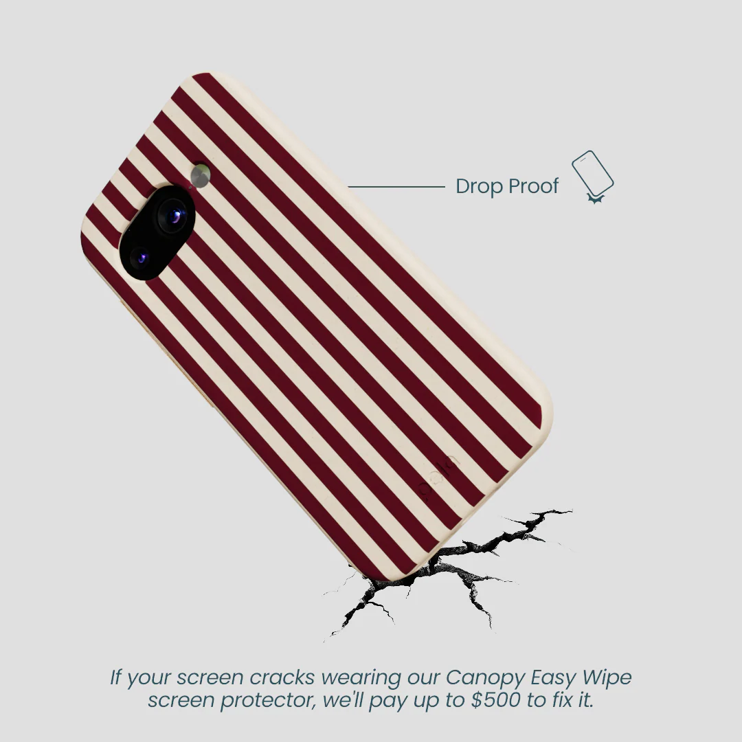 Seashell Small Wine Stripes Google Pixel 9a Case - Image 4