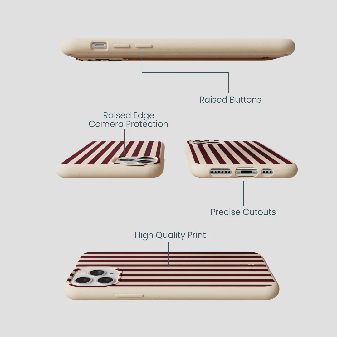 Seashell Small Wine Stripes iPhone 11 Pro Case - Image 3