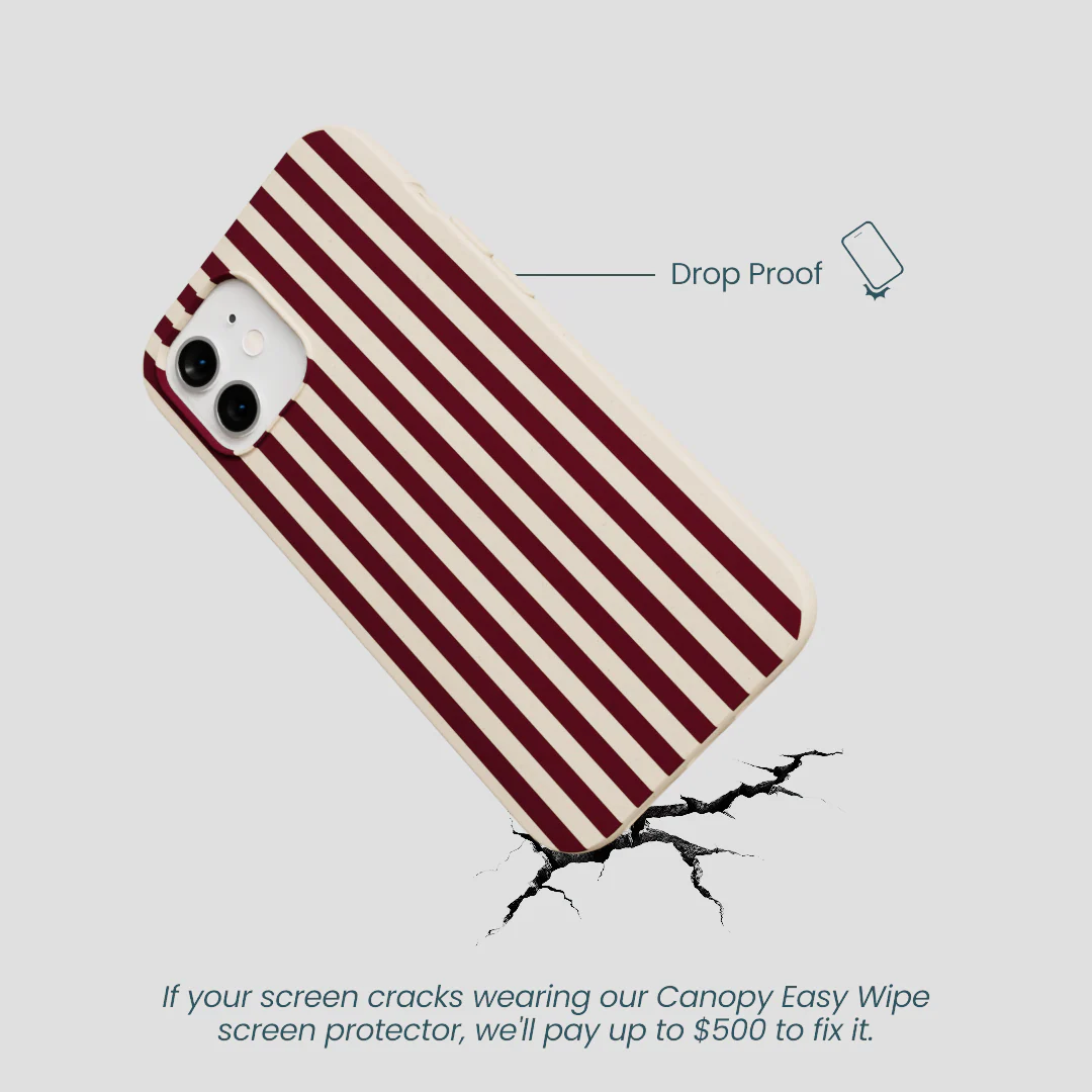 Seashell Small Wine Stripes iPhone 12/ iPhone 12 Pro Case - Image 5