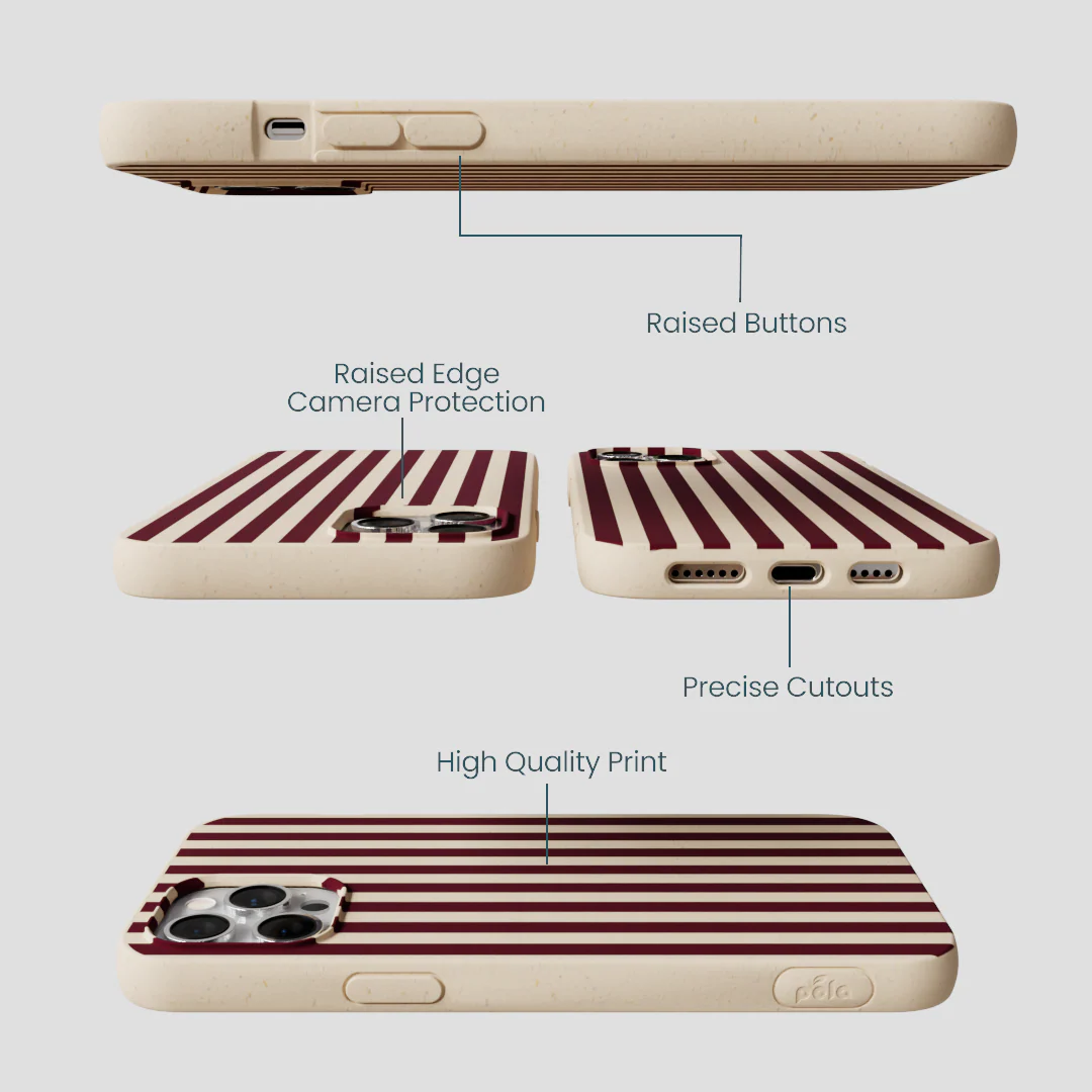 Seashell Small Wine Stripes iPhone 12 Pro Max Case - Image 3