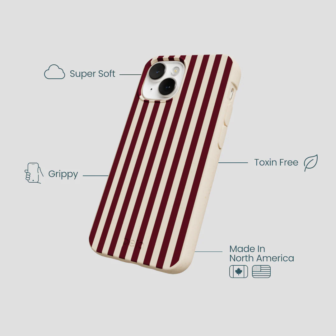 Seashell Small Wine Stripes iPhone 13 Mini Case - Image 4