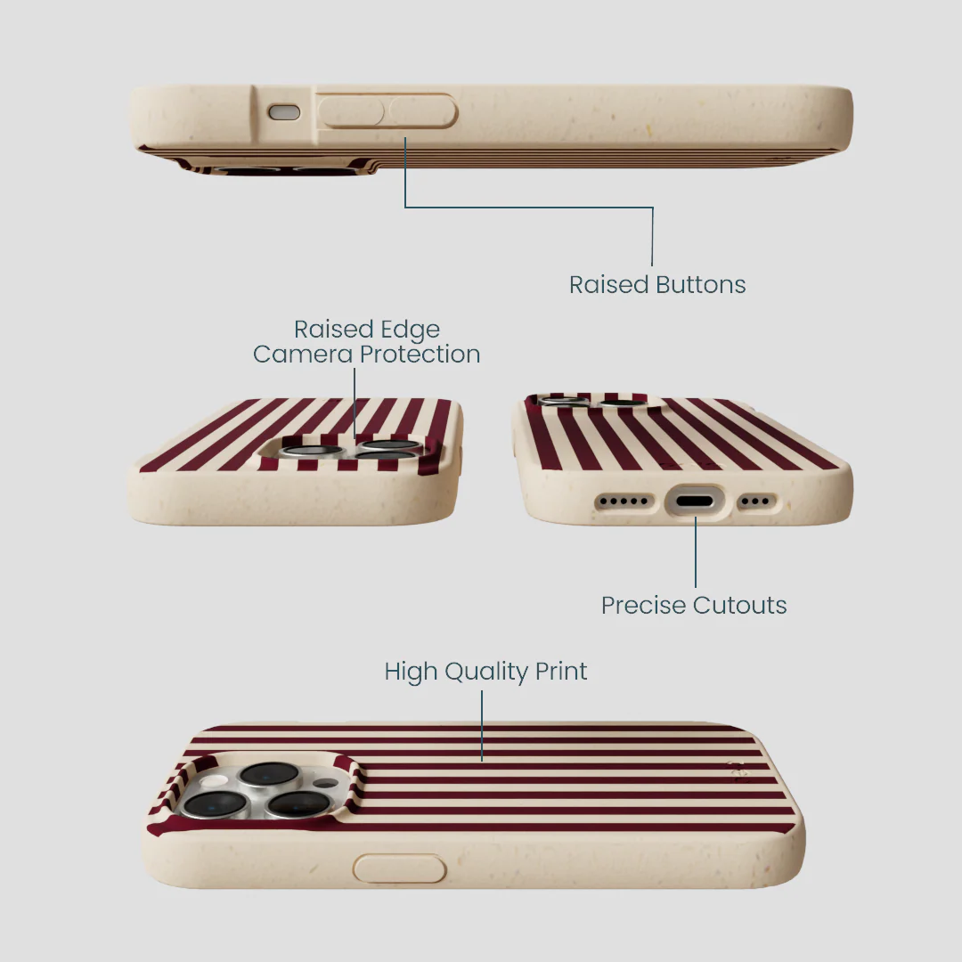 Seashell Small Wine Stripes iPhone 14 Pro Case - Image 3