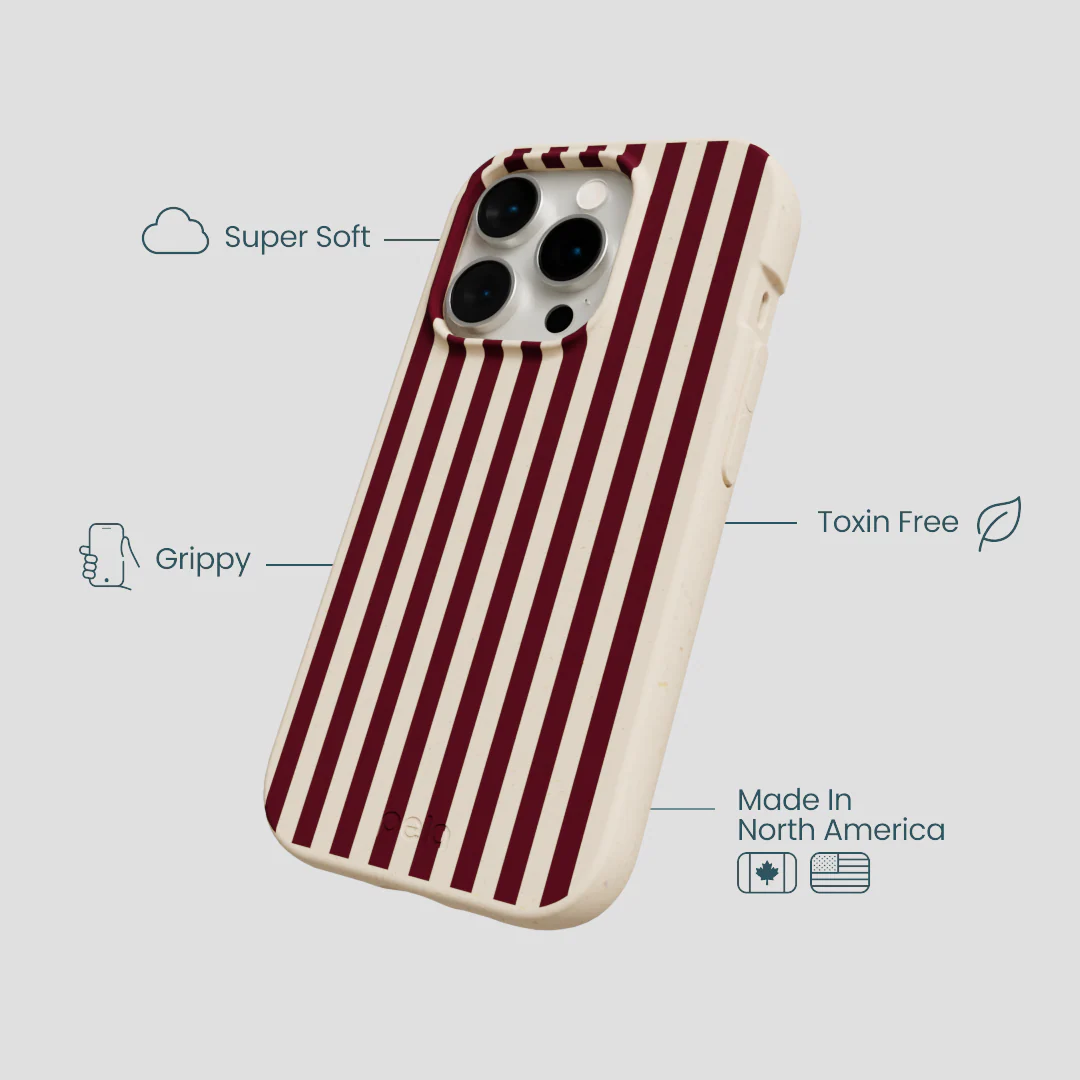 Seashell Small Wine Stripes iPhone 14 Pro Case - Image 4
