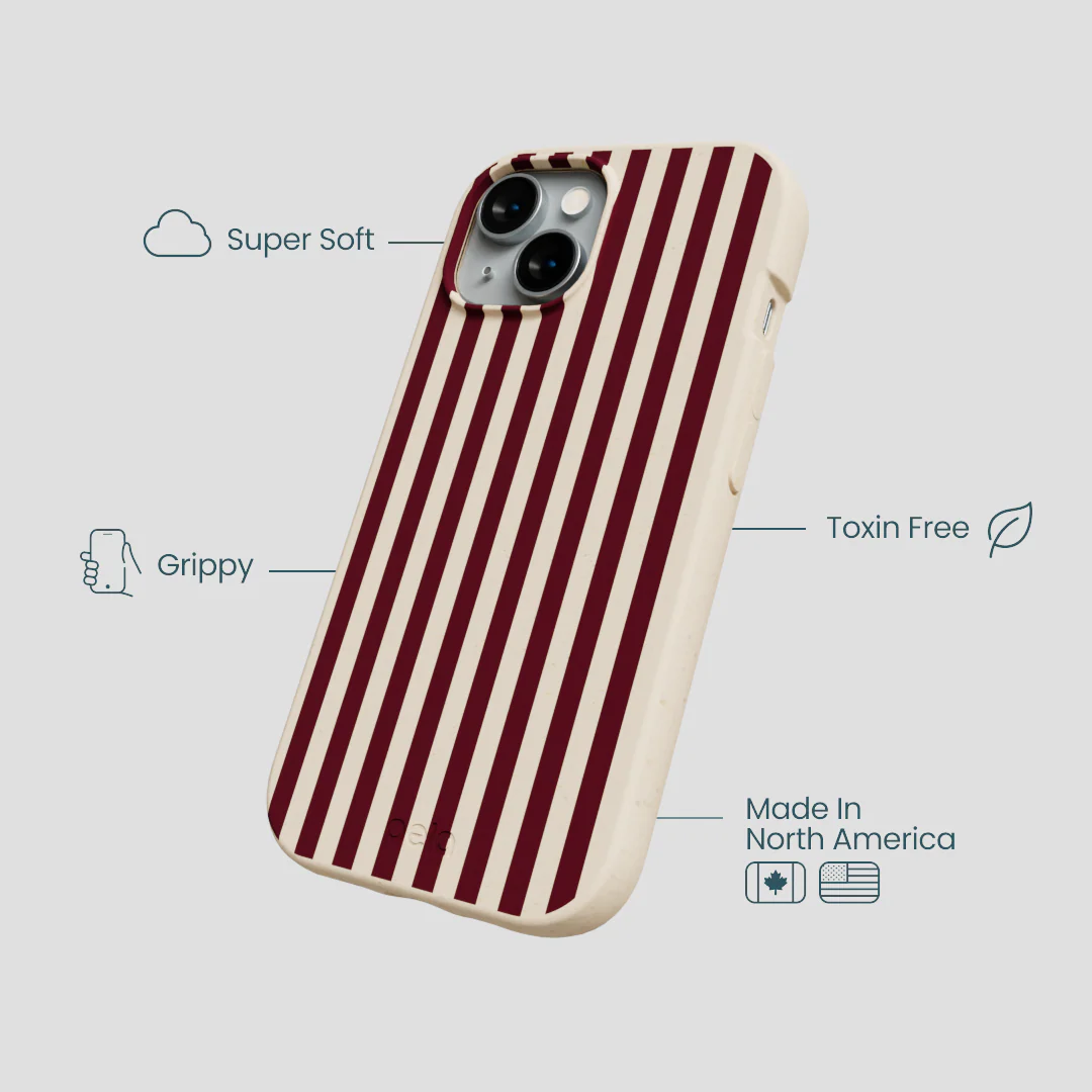 Seashell Small Wine Stripes iPhone 15 Case - Image 4