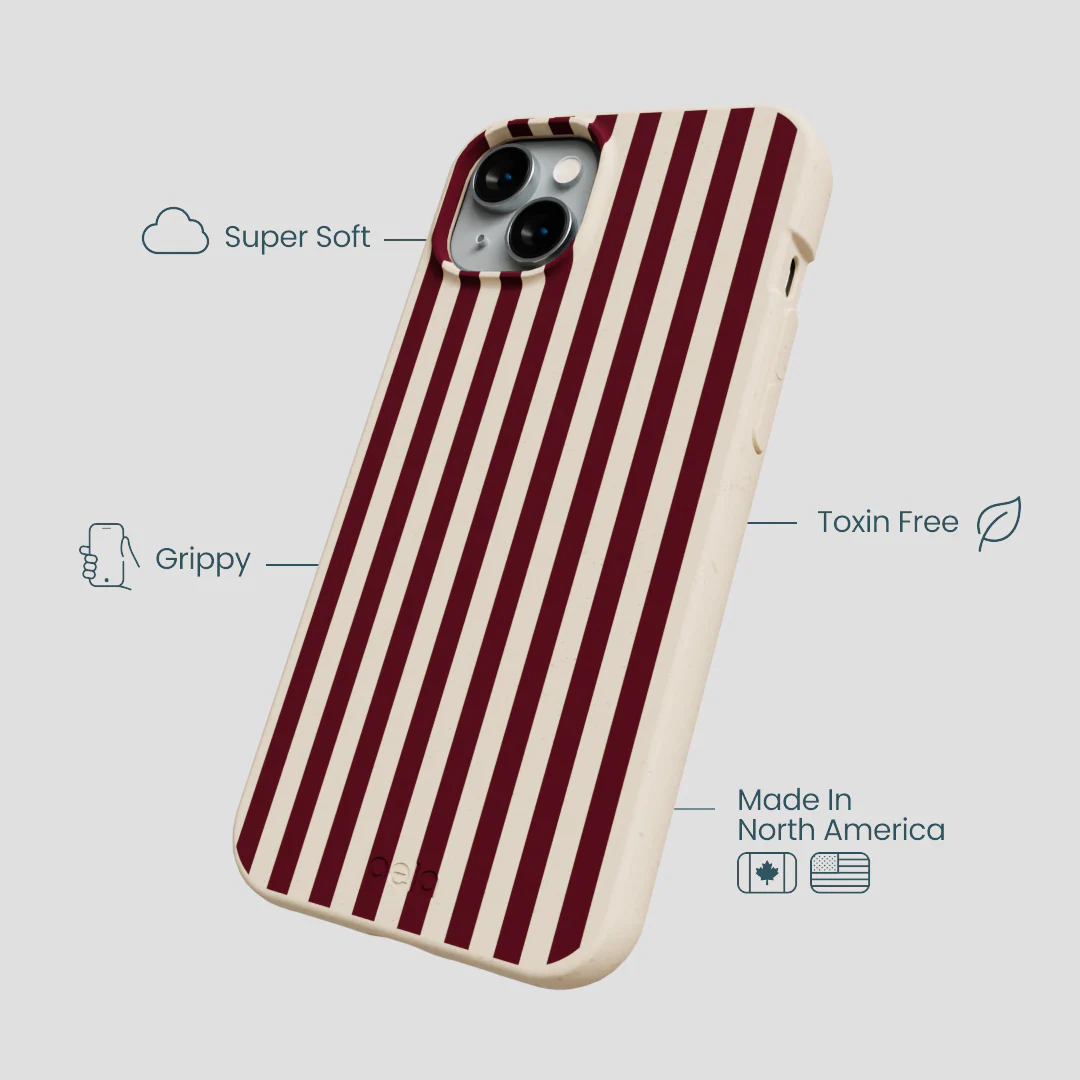 Seashell Small Wine Stripes iPhone 15 Plus Case - Image 4