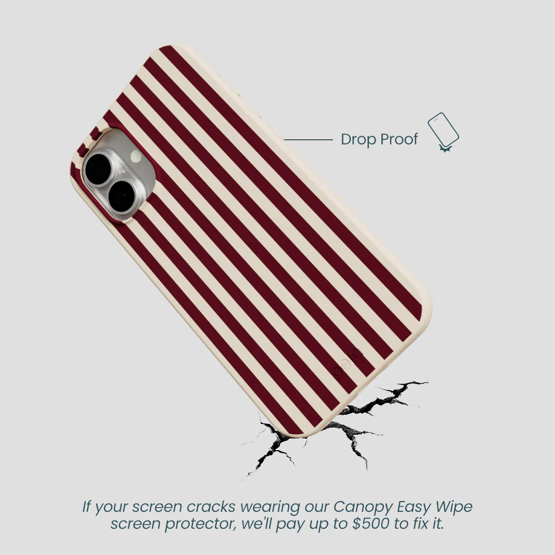 Seashell Small Wine Stripes iPhone 16 Plus Case - Image 5