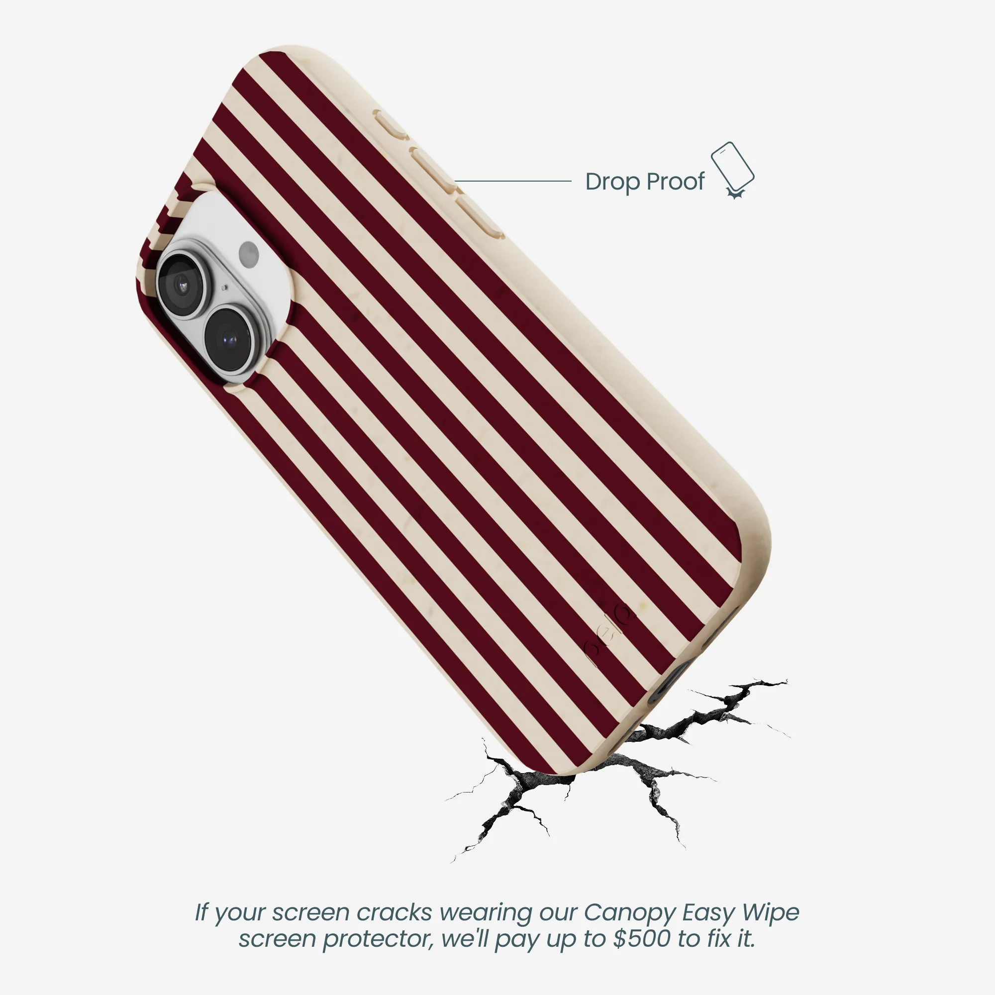 Seashell Small Wine Stripes iPhone 17 Case - Image 5