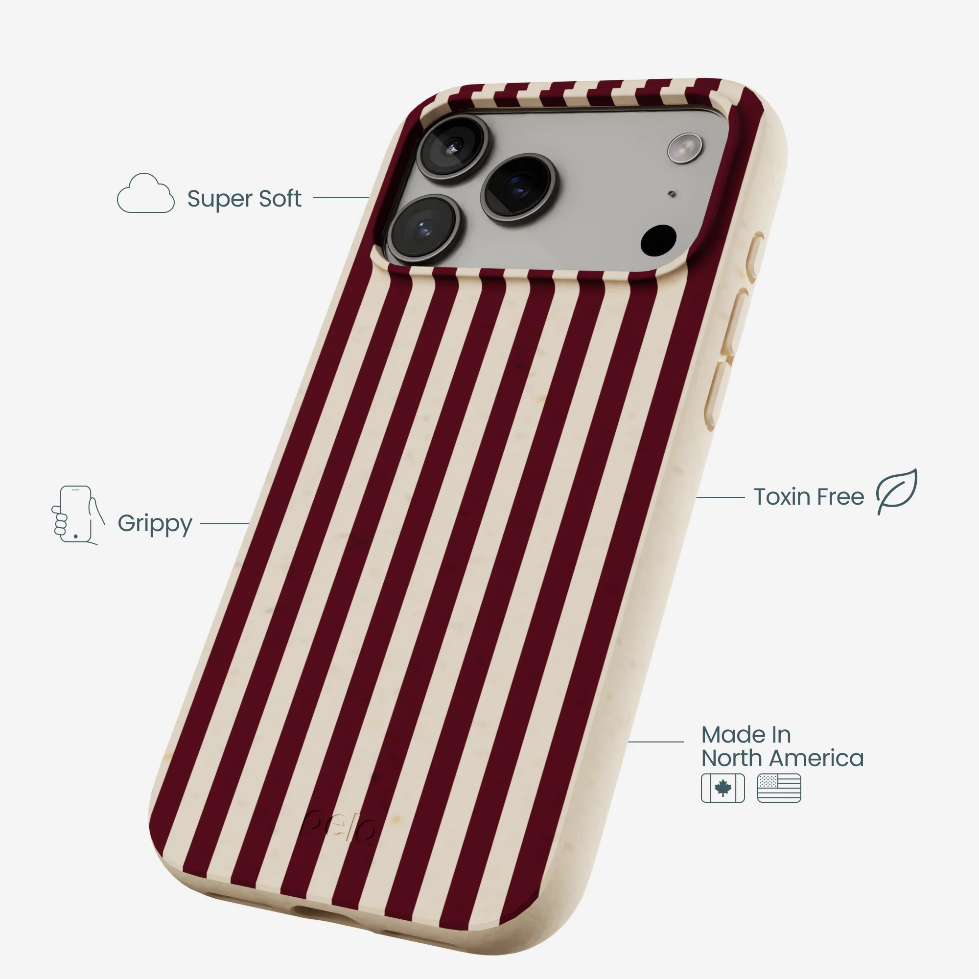 Seashell Small Wine Stripes iPhone 17 Pro Max Case - Image 4