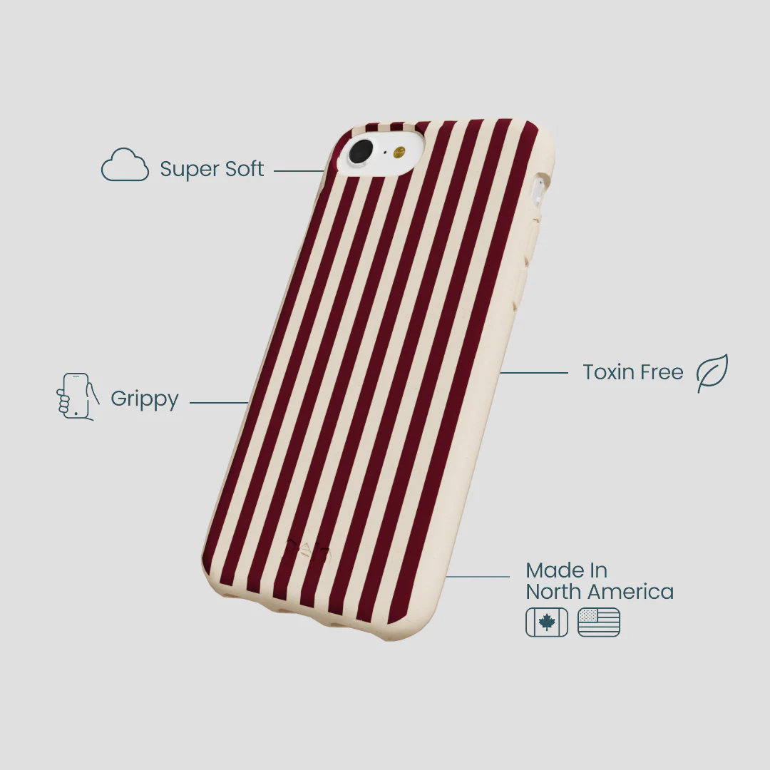 Seashell Small Wine Stripes iPhone 6/6s/7/8/SE Case - Image 4