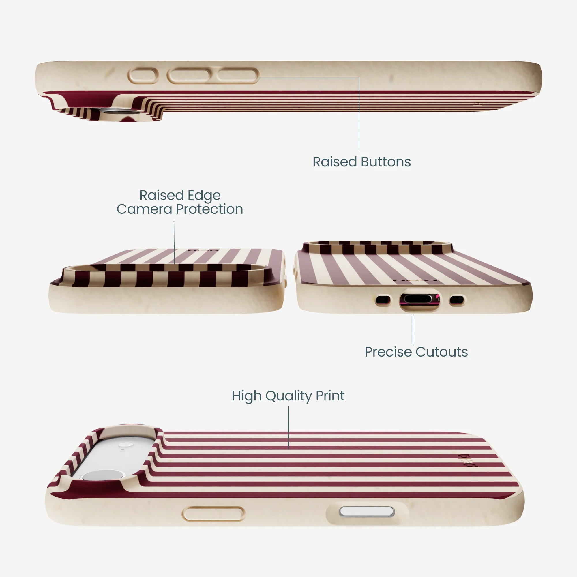 Seashell Small Wine Stripes iPhone Air Case - Image 3