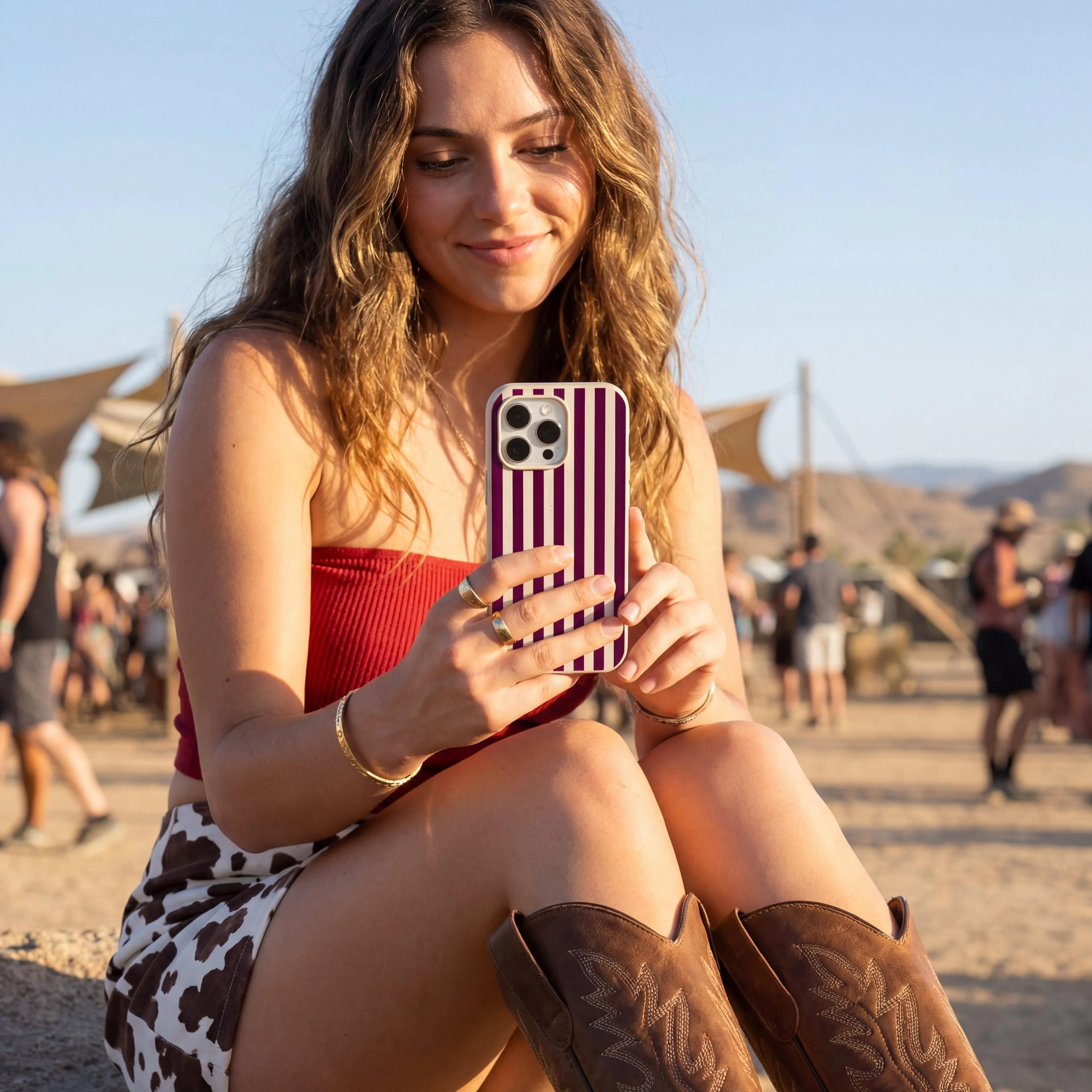 Seashell Small Wine Stripes iPhone XR Case - Image 2