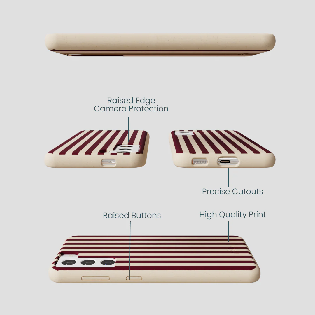 Seashell Small Wine Stripes Samsung Galaxy S21 Case - Image 2