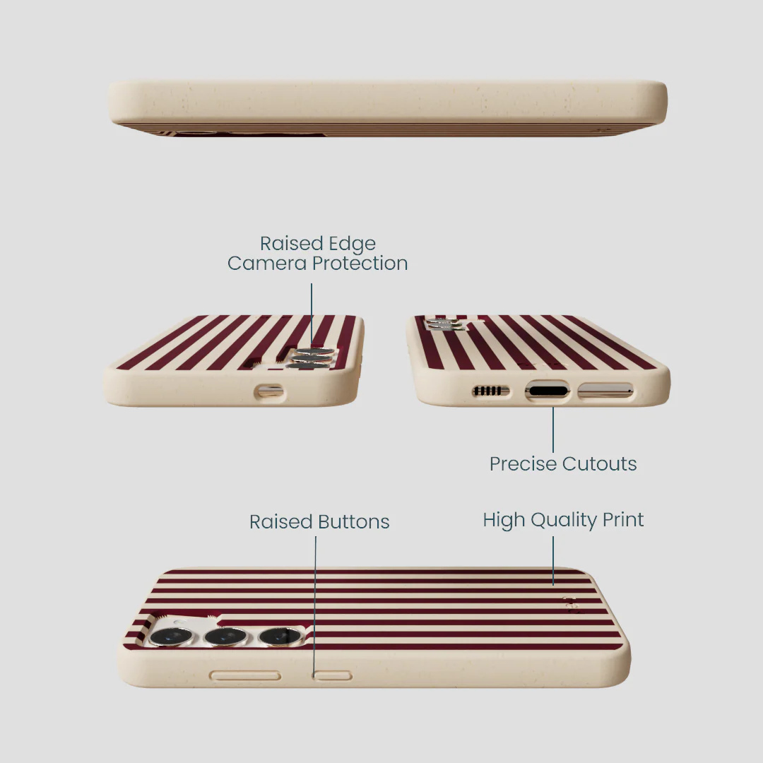 Seashell Small Wine Stripes Samsung Galaxy S23 Case - Image 2