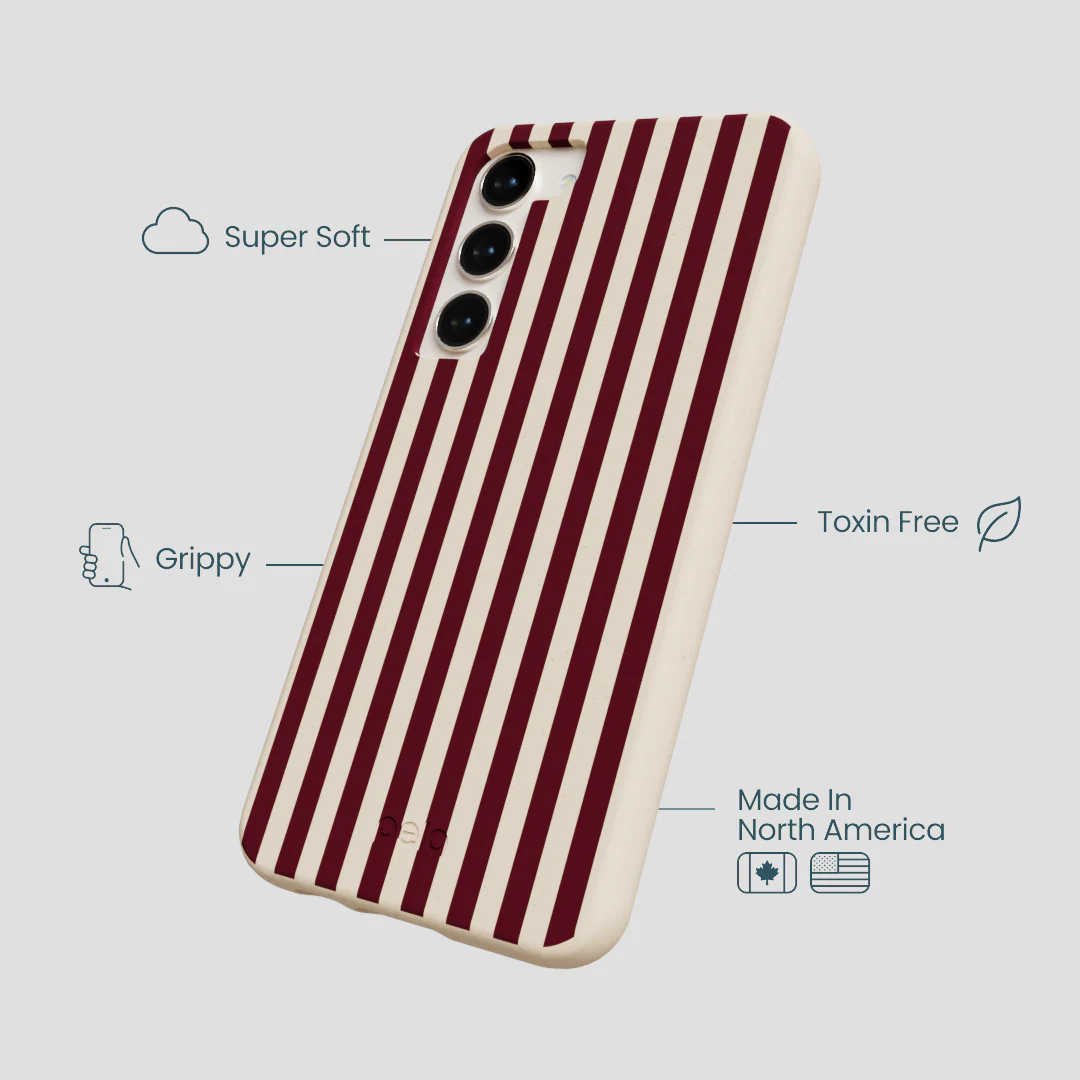 Seashell Small Wine Stripes Samsung Galaxy S23+(Plus) Case - Image 3