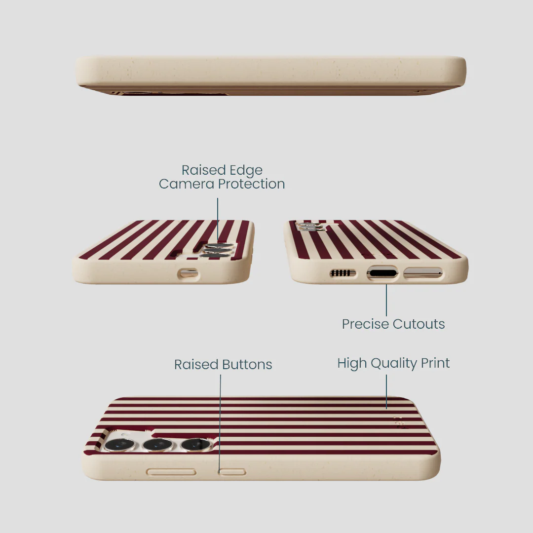Seashell Small Wine Stripes Samsung Galaxy S24 Case - Image 2