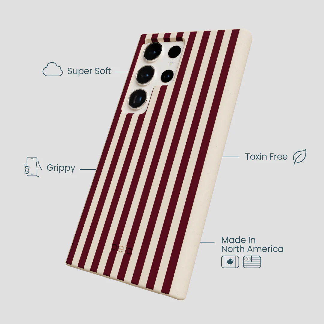 Seashell Small Wine Stripes Samsung Galaxy S24 Ultra Case - Image 3