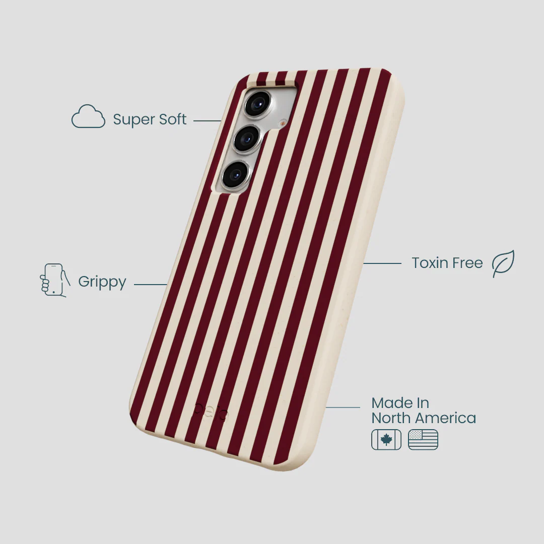 Seashell Small Wine Stripes Samsung Galaxy S25 Case - Image 3