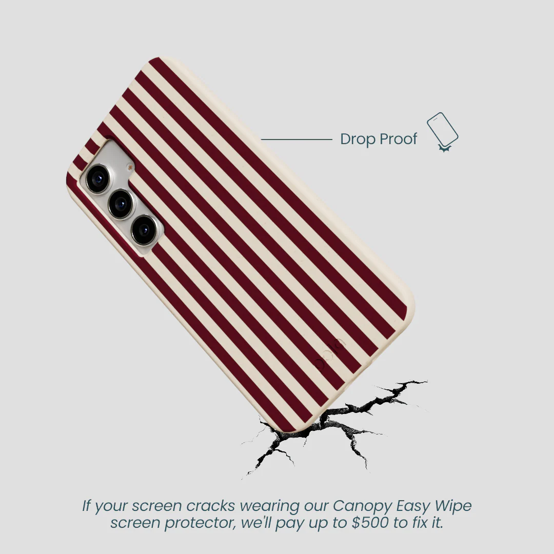 Seashell Small Wine Stripes Samsung Galaxy S25 Case - Image 4